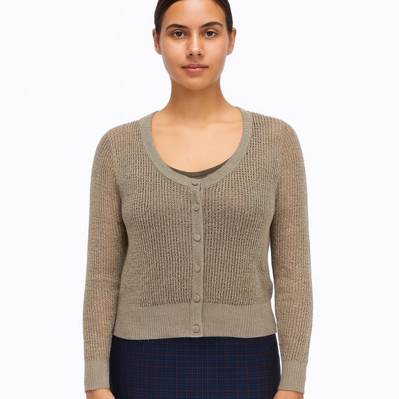 Escada Vintage Metallic Gold Knit Cardigan Sweater 3/4 Sleeve 46 XXL - Picture 4 of 13